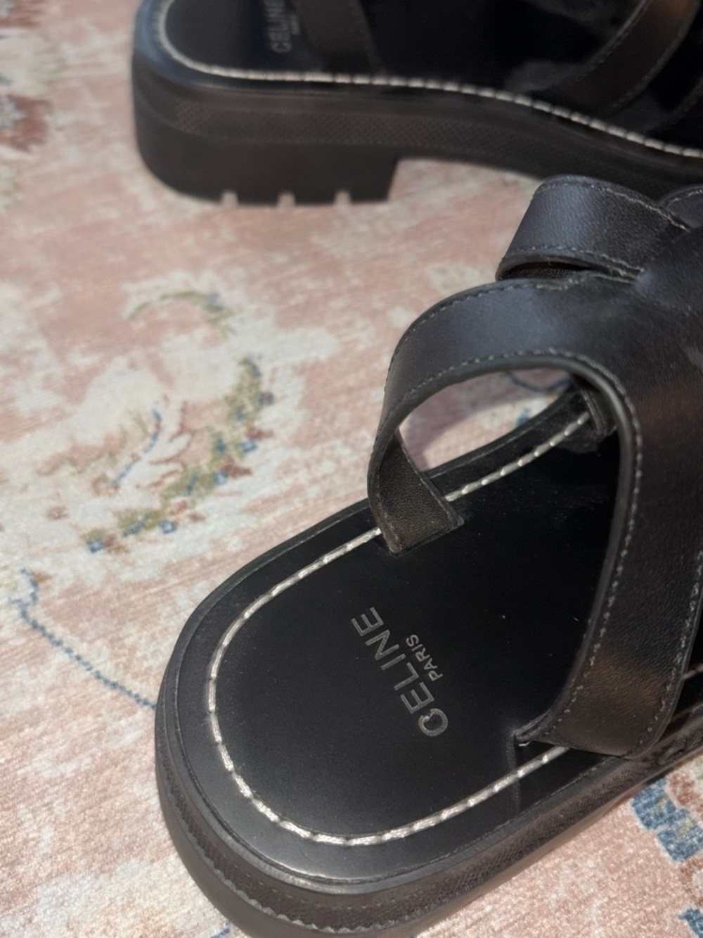 CELINE CLEA TRIOMPHE GLADIATOR SANDAL in CALFSKIN Gold logo - Picture 5 of 8